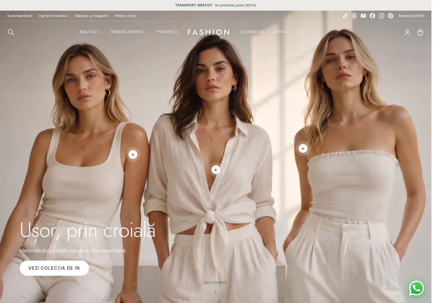 Tema Fashion — pagina de start