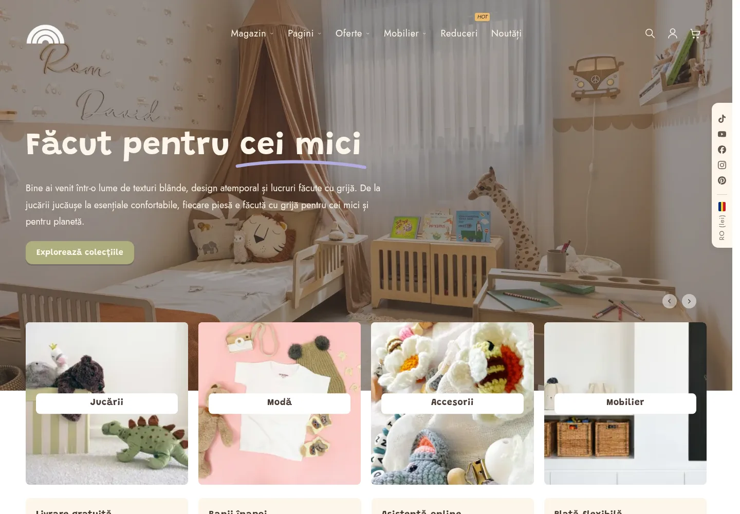 Tema Kids — pagina de start